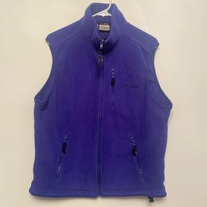 Men’s SM Purple LL Bean Fleece Vest w/ 3 Zipper Pockets